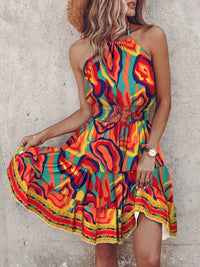 Desert Muse Paisley Halter Mini Dress