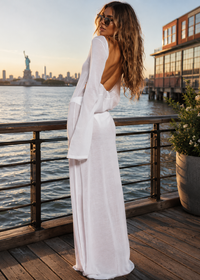Midnight Drift Backless Maxi Cover-Up