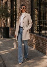 Refined Edge Button Up Long Sleeve Coat