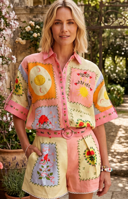 Harbor Breeze Printed Shirt & Shorts Set